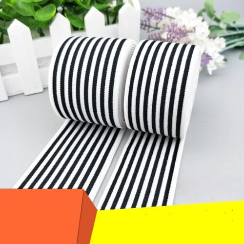 3 size) Black and white stripe jacquard elastic Wedding Party Ribbon DIY handmade Gift Wrapping Christmas Decoration 2 meters