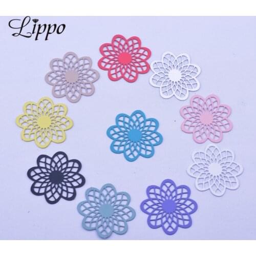 50pcs AC9456 20mm Brass Flower Charms Connector Earring Pendant For Woman Bijoux