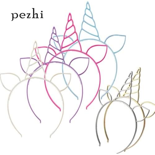 6pcs Best selling fashion unicorn headband rhinestone pearlescent HairHoop holiday party hair accessories