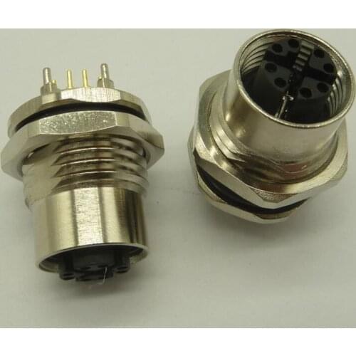 8-pin X-coded aviation plug M12-8P waterproof connector, optical fiber signal Gigabit network