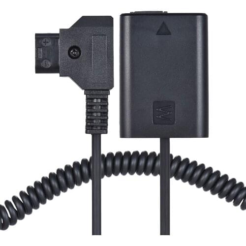 Andoer V-mount / Anton D-Tap to NP-FW50 DC Coupler Power Dummy Battery Adapter Coiled Cable for Sony Camera