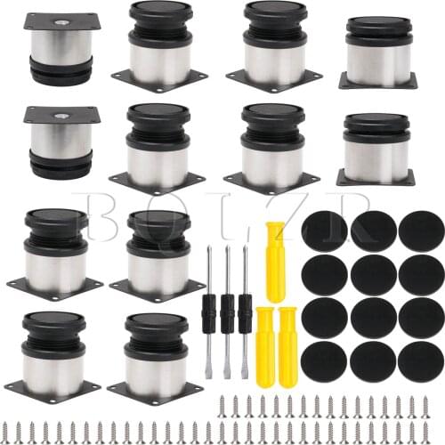 BQLZR 12Pieces Stainless Steel Furniture Legs 5x5cm Kitchen Table Sofa Feet