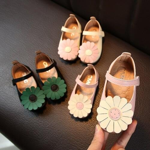 Childrens Flower Princess Leather Shoes Girls Casual Shoes Summer New Style Childrens Single Shoes Girls Sandals Soft Bottom