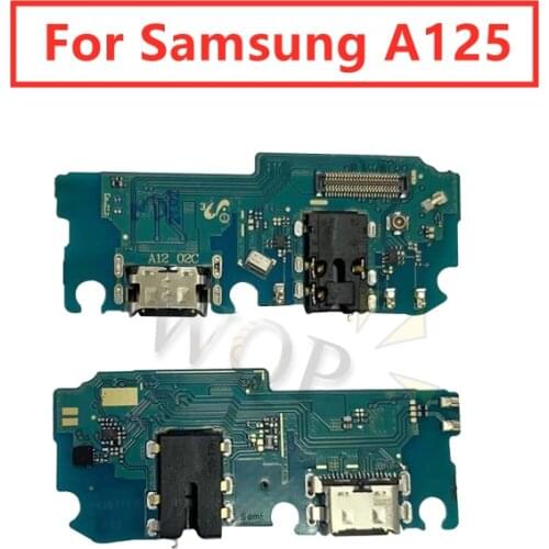 For Samsung A125 USB Charger Port Dock Connector PCB Board Ribbon Flex Cable + Headphone Jack Audio Earphone For Samsung A125