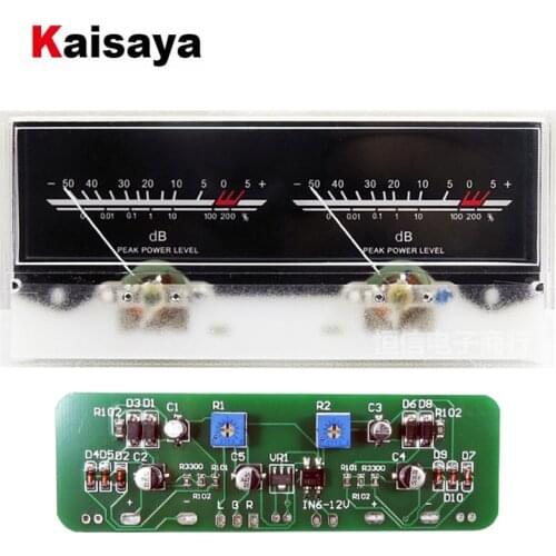 Double pointer VU Meter Stereo Audio Amplifier DB Sound Level Indicator Backlight Adjustable With Driver Board for AMP T0323