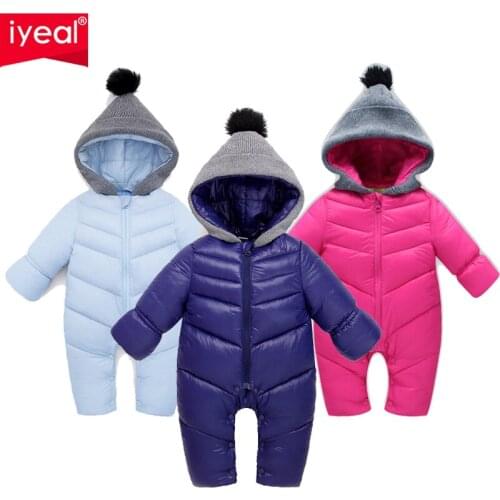 IYEAL Baby Boy Girl Clothes Newborn Winter Hooded Rompers Thick Cotton Outfit Newborn Jumpsuit Children Costume Toddler Overalls