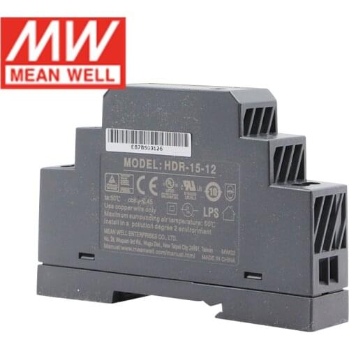 Mean Well HDR-15 Series 5V 12V 15V 24V 48V High Quality meanwell DC Ultra Slim Step Shape DIN Rail Power Supply Unit