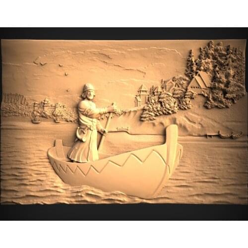 STL Model Panno for CNC Router 3D Printer Artcam Aspire Bas Relief_ Rowing
