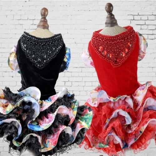 Fashion Autumn Winter Pet Dog Dress Clothes Sweet Princess Dress Small Medium Dogs Pet Teddy Puppy Wedding Dresses