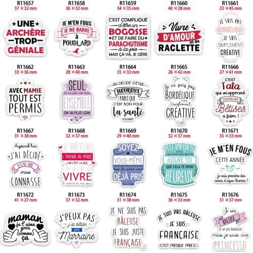 Fashion Charms Letters Planar Resin Flatback Magic Words Cabochon Printed for Jewelry Phone Decorative Material DIY