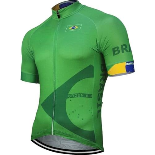 New Summer Brazil Flag Cycling Jersey Man green cycling Clothing