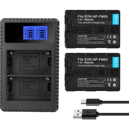 NP FM50 NP-FM50 FM50h Camera Battery Charger for Sony NP-FM51 NP-FM30 NP-FM55H DCR-PC101 A100 Series DSLR-A100 Batteries