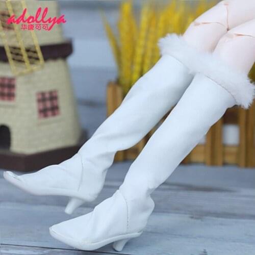 Adollya 1/3 Shoes For Dolls Leather Boots Toys For Girls Fashion Pink Blue White Boots Dress Up Doll Shoes Accessories For Dolls