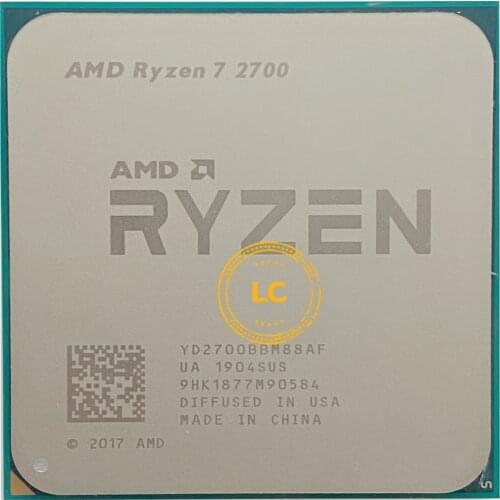 AMD Ryzen 7 2700 R7 2700 3.2 GHz Eight-Core Sixteen-Thread 16M 65W CPU Processor YD2700BBM88AF Socket AM4