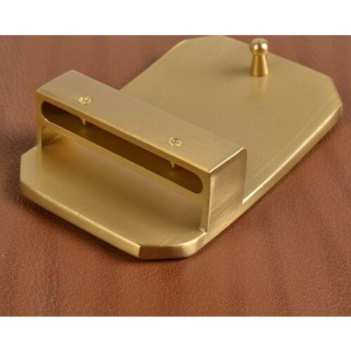 High quality Mens Belt Buckle 100% solid brass belt buckles Rectangle Blank DIY leather craft accessories brushed metal Buckle