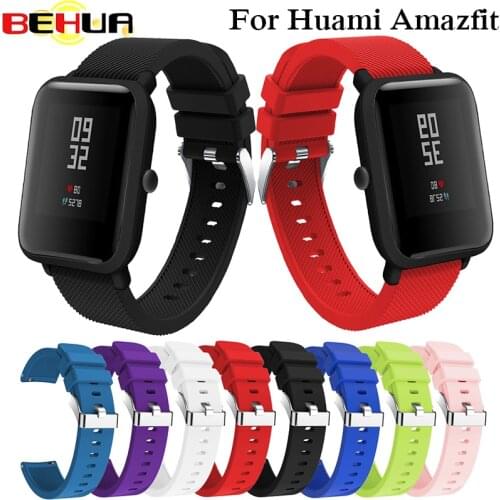 20mm Sport Silicone Wrist Strap for Xiaomi Huami Amazfit Bip BIT PACE Lite Youth Smartwatch Replacement Band Smartwatch Bracelet