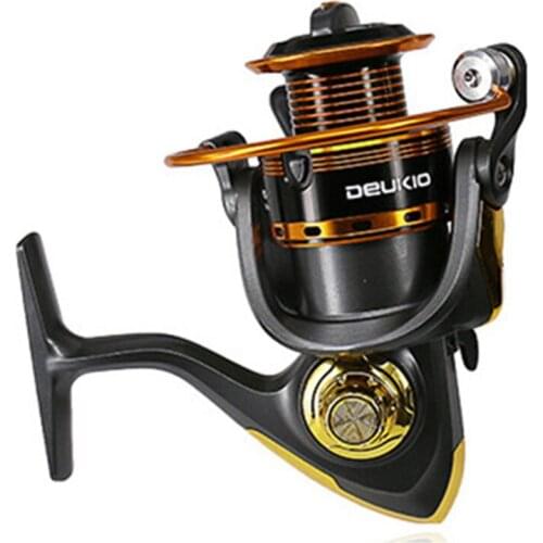 Deukio Fishing Reel Pesca Carp Reel Fly Fishing Wheel Carretilha 1000-7000 Series Spinning Reel Metal 5.0:1 10bb Peche Vissen