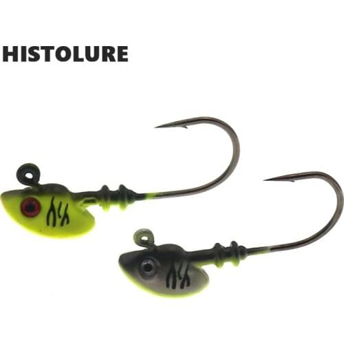 2Pcs/lot Fishing lead head hook7g/10g/14g jig heads saltwater jigging fishing hooks fishhook for soft lure