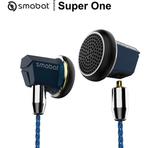 Smabat SUPER ONE Dynamic Driver Flat-head Earphone IEM Earbuds 9mm*1.5mm Linear Acoustic Tube Labyrinth Tesonance Structure