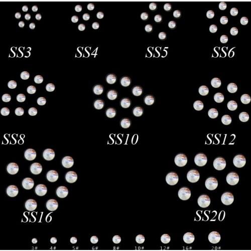 Crystal Glass Nail Rhinestones Mixed Sizes SS4-SS10 Nail Art Decoration Stones Shiny Gems Manicure Accessories