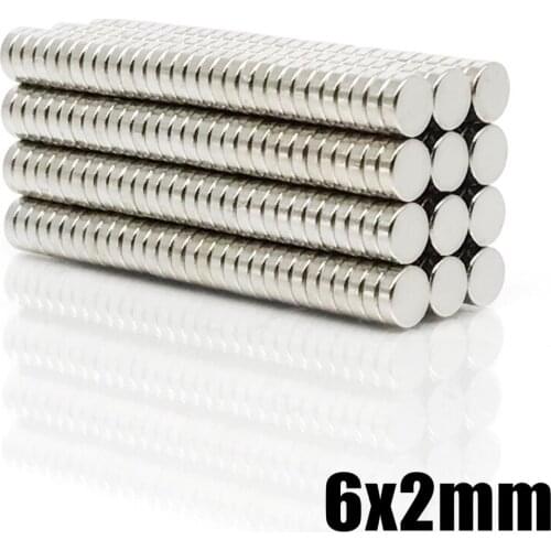 50/100/200/500/1000Pcs 6x2 Super Powerful Strong Bulk Round NdFeB Neodymium Disc Magnets Dia N35 Rare Earth Magnet 6*2