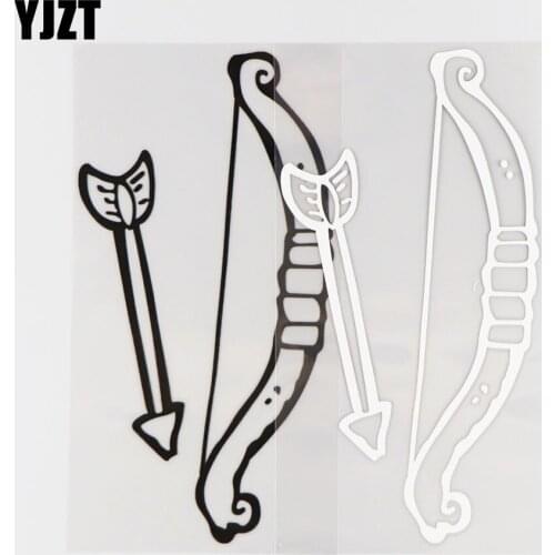 YJZT 9.5CM*18.1CM Bow And Arrow Cartoon Pattern Vinyl Decal Decoration Car Sticker 1A-0374
