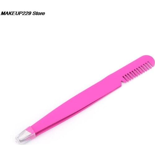 1 Pc False Eyelash Applicator Tweezer With Comb Face Hair Removal Eyebrow Clip Women Cosmetics Beauty Makeup Tool JETTING