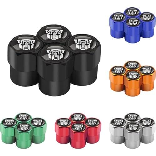 4Pcs Transformers Autobot Car logo Car Wheel Tire Valve Stems Caps Automobiles Motorcycles Bicycles Accessories Car-styling