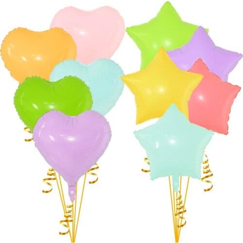 5pcs 18inch Five-pointed Star Heart Love Foil Balloon Baby Shower Wedding Children Birthday Party Decoration Kids Balloons Globo