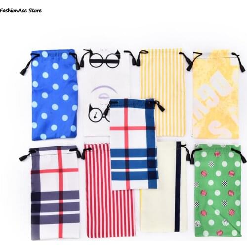 5Pcs Glasses Case Glasses Pouch Cloth Sunglasses Bag Eyewear Accessories 18*9cm 6 Colors random color Size: 18*9cm