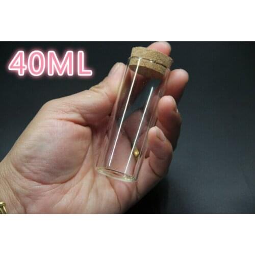 500PCS 30*80mm 40ml Empty Glass Transparent Clear Bottles With Cork Stopper Glass Vials Jars Storage Bottles Test Tube Jars
