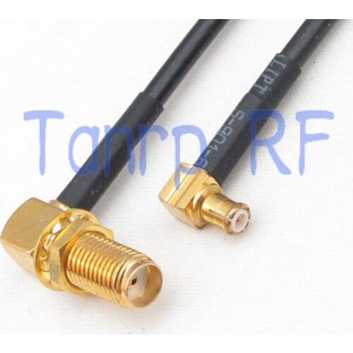6in SMA female jack to MCX male both 2 right angle RF connector adapter 15CM Pigtail coaxial jumper cable RG174 extension