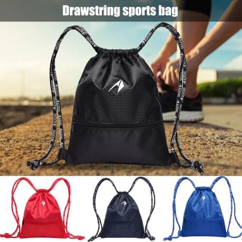 Basketball Football String Drawstring Large Space Backpack Rugged Durable Gym Pouch Gym Tote Bag School Sport Shoe Zipper Bag #W