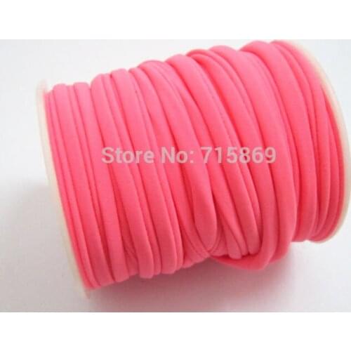Free Ship 5mm 20meter / Row Hot Pink Elastic lycra cord Stitched round lycra cord Lycra strip For Jewelry Marking
