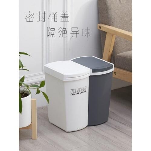 Kitchen Big Trash Can with Lid Wheels Cover Cube Storage Bins Trash Can Plastic Kosze Do Segregacji Smieci Waste Bins BG50WB