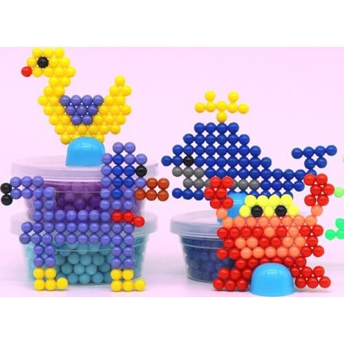 6000pcs DIY Magic beads Animal Molds Hand Making 3D Puzzle Kids Educational beads Toys for Children Spell Replenish