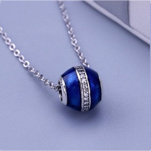 Authentic 925 Sterling Silver Blue Beads Surround The Christmas Night Sky Fit Original Pandora Bracelet For Women Diy Jewelry