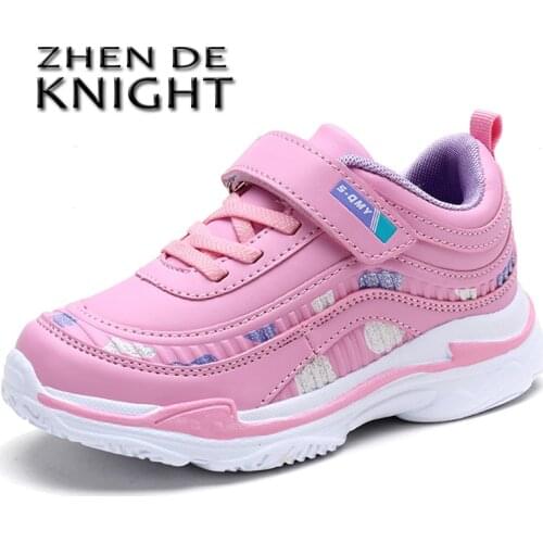 Kids Sport Shoes Running Shoes Girls Sneakers Tenis Infantil Pink Breathable Antislip Children Shoes Size 26-37