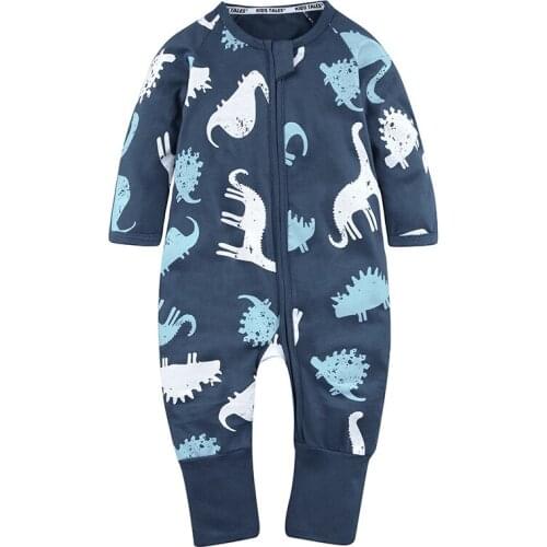 Toddler Newborn Baby Boys Girls Dinosaur Zipper Rompers Jumpsuit Outfits Clothes Long sleeve Baby Rompers Casual Comfortable