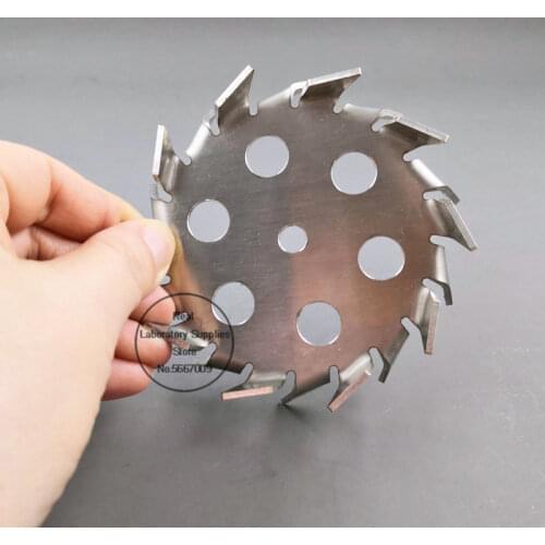 1pc lab stainless steel saw tooth type stirrer dispersion disk round plate dispersing stirring blade with diversion hole