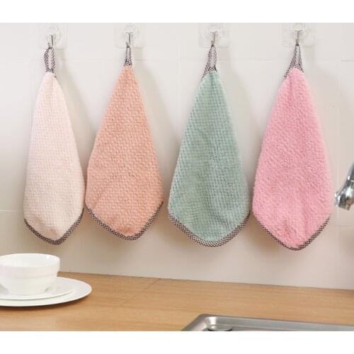 Home Kitchen Towel Sink Wipe Coral fleece Cleaning Towels Super Absorbent Clean Cloth Cleaning Wiping Rag Dish Towel 25*26cm