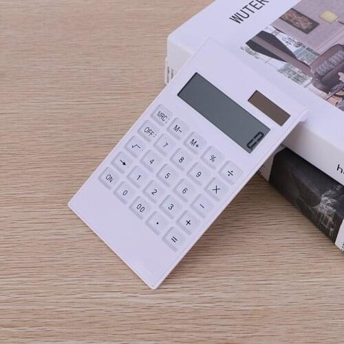 Hot Sale Creative Slim Portable Mini 12 Digital Calculator Solar Energy Crystal Keyboard Dual Power Supply New in Now
