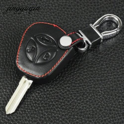 Jingyuqin Car Styling Leather Car Key Cover Case Set Protector For LADA Priora Sedan Sport Kalina Granta Vesta X-Ray XRay