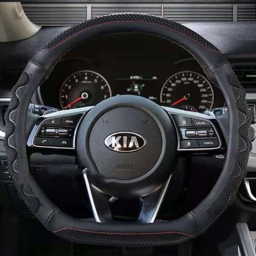 Car Steering Wheel Cover D Shape Leather For Volkswagen Golf 6 7 Polo Passat Tiguan 2016 2017 2018 For Kia Sportage Optima K5