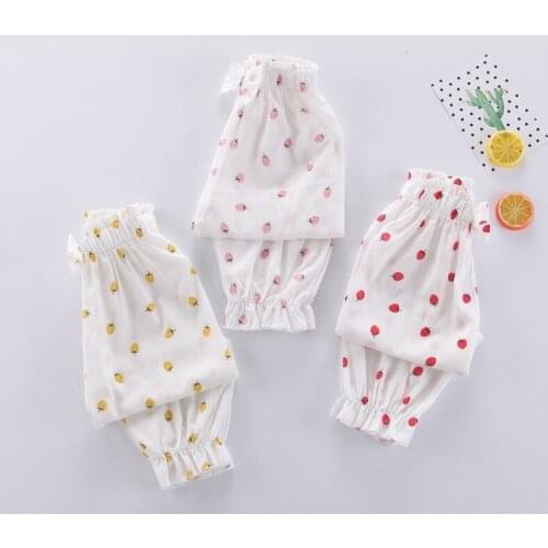 Summer Baby Childrens Female Air-Conditioning Pants loose Korean Childrens Clothing Womens Summer Thin Baby Outer Wear Pants