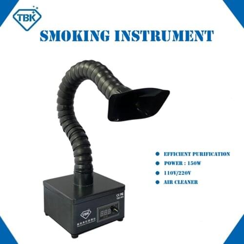 TBK Mini Efficient Purification Smoking Instrument Soldering Cleaner Fume Extractor Air Cleaner With LED Light BGA PCB Repair