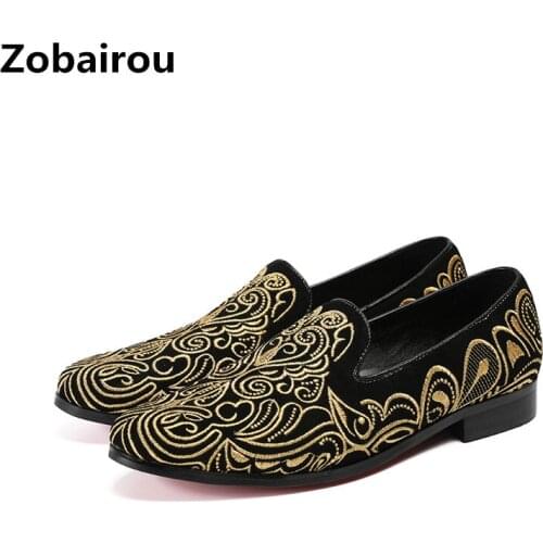 Fashion classic elegant printing genuine leather formal shoes men slip on causal loafers dress wedding party mens shoes size47