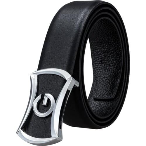 BBK-0014 2018 Barry.Wang Genuine Leather luxury Metal Buckle Mens Belts Alloy Buckle Belts For Mens Business Party Wedding