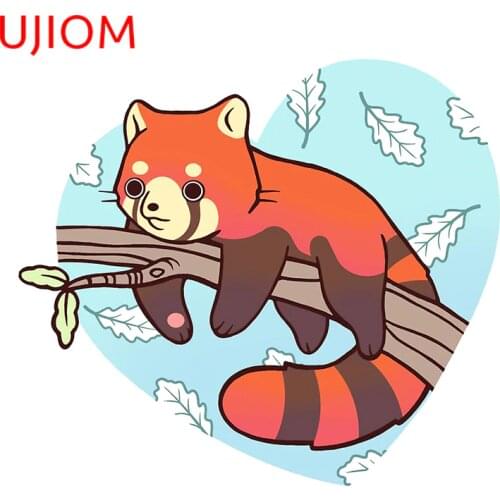UJIOM Red Panda Chill Wall Stickers Home Office Decor Wallpaper Room Decals Switch Panel Mural Art Home Decoration PVC Sticker