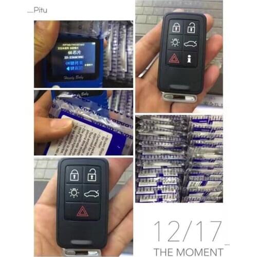 New Replacement 5 Buttons Car Remote Key Card 433Mhz with ID46 Chip for Volvo XC60 XC70 S60 S80 V60 Smart Car Key with Key Blade